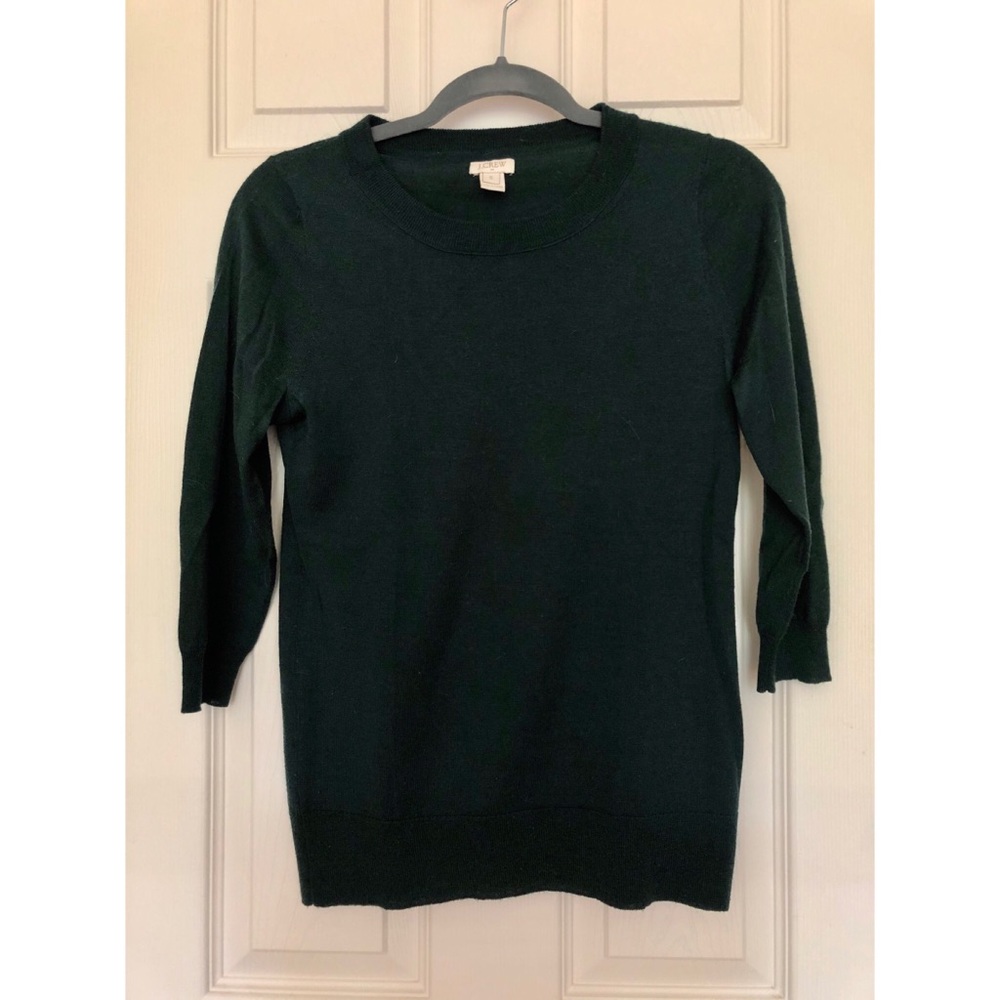 J.Crew Dark Green 3/4 Sleeve Sweater (S)